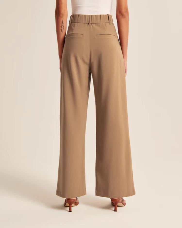 High Waist Wide Leg Casual Suit Pants