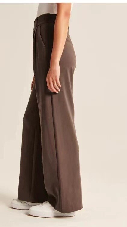 High Waist Wide Leg Casual Suit Pants