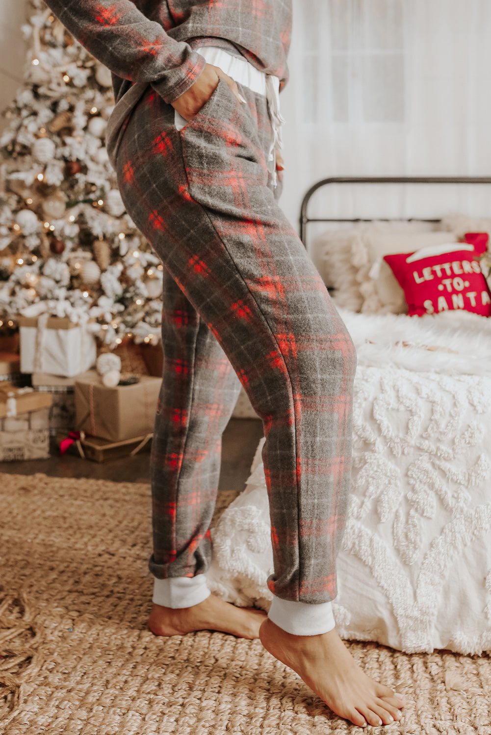 Plaid Brushed 2pcs Loungewear Set