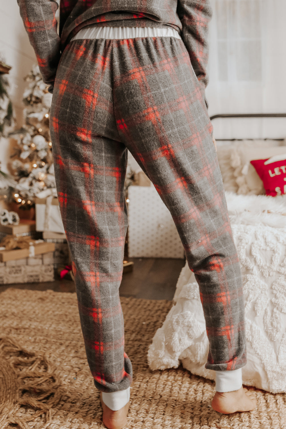 Plaid Brushed 2pcs Loungewear Set