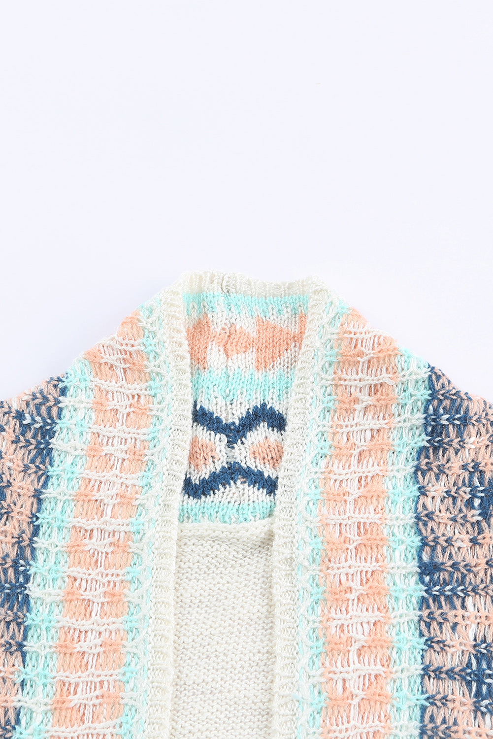 Apricot Aztec Print Open Front Cardigan