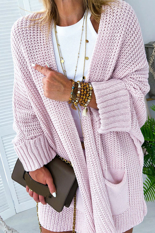 Oversized Fold Over Sleeve Sweater Cardigan