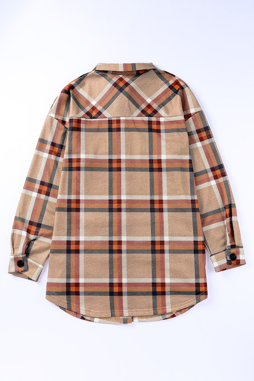 Chest Pockets Buttoned Oversized Plaid Shacket