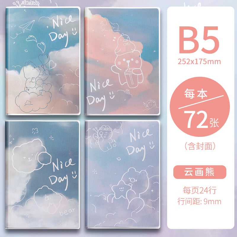 A5 B5 Rubber Thickened 4 Notebooks Set