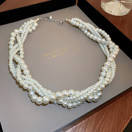 French Retro Pearl Multi-layer Necklace