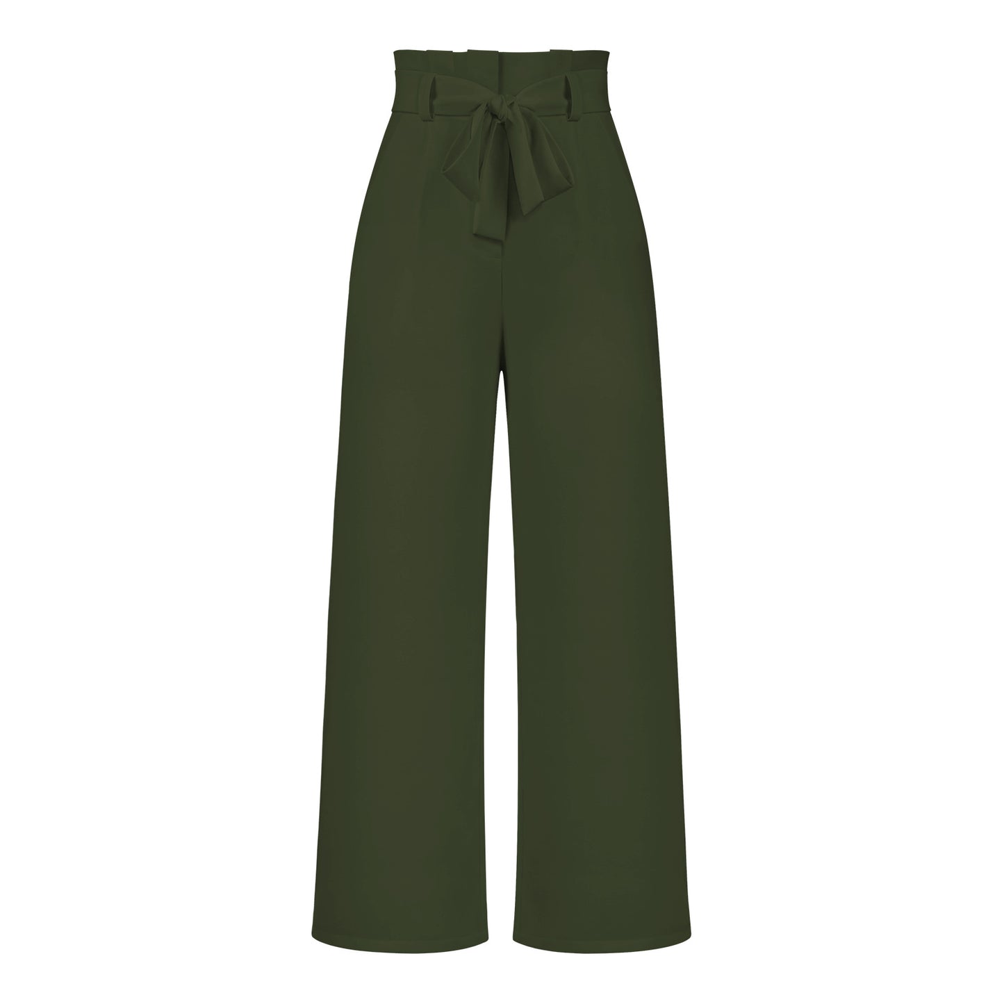 Casual Wide-leg Trousers with Belt Pants