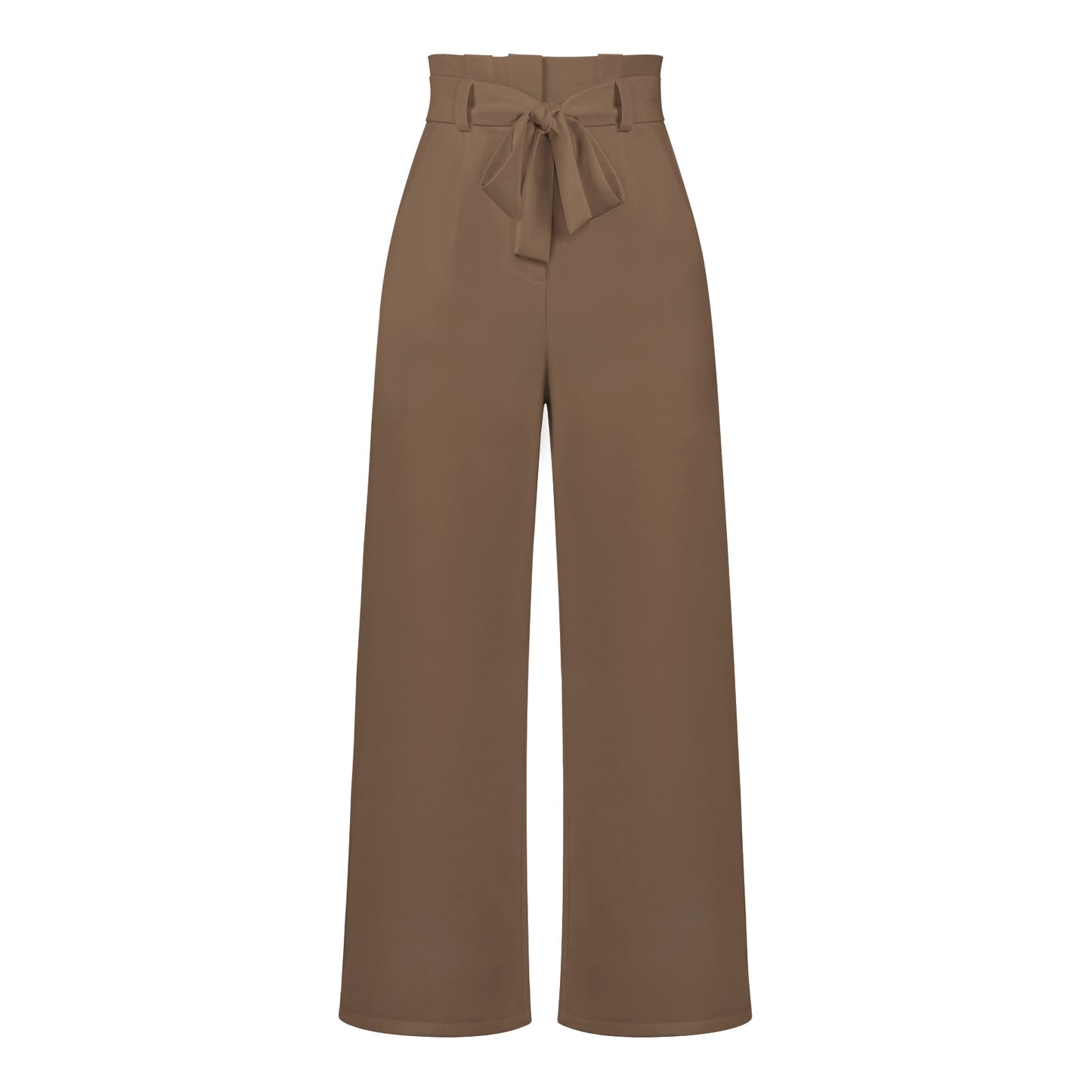 Casual Wide-leg Trousers with Belt Pants