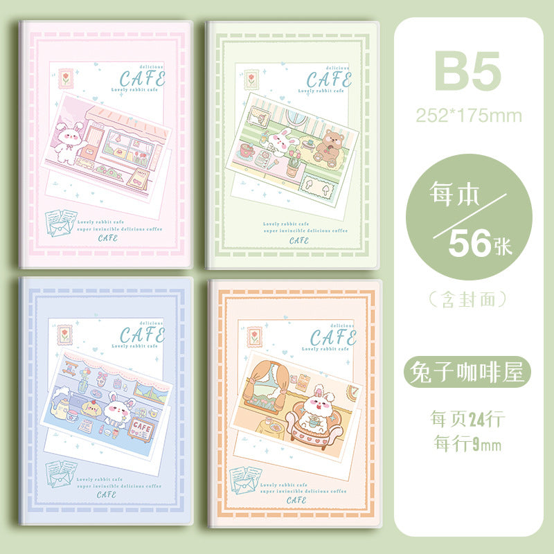 A5 B5 Rubber Thickened 4 Notebooks Set