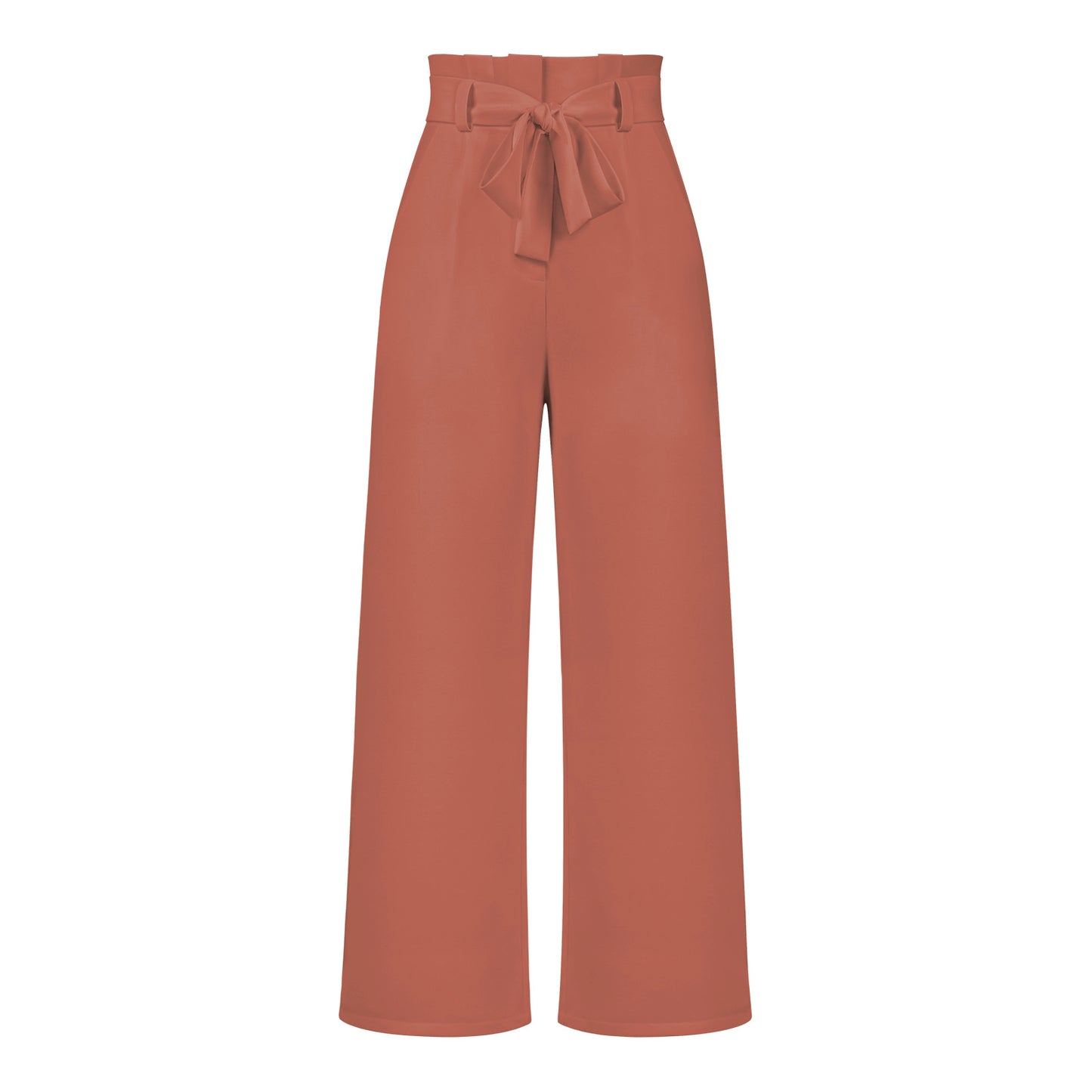 Casual Wide-leg Trousers with Belt Pants