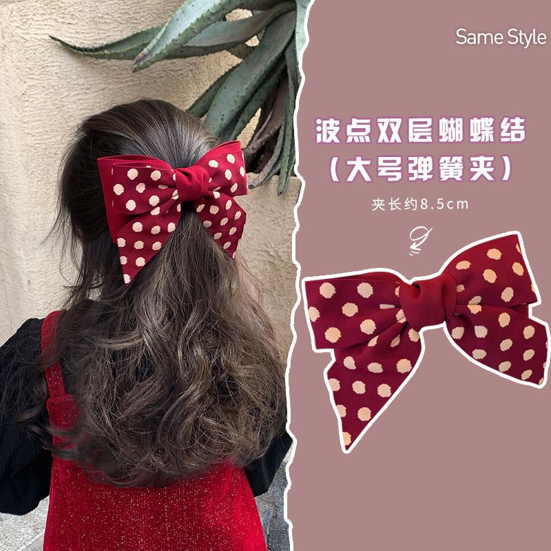 Parent-child Red Bow Princess Cute Hairpin