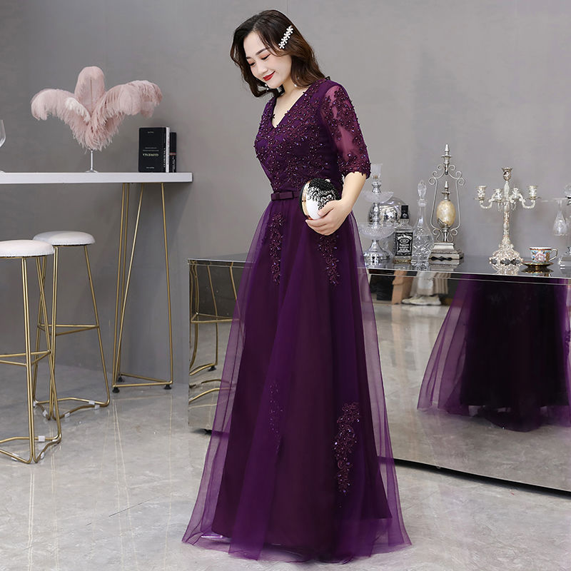 Beading Gorgeous Purple Evening Formal Dress