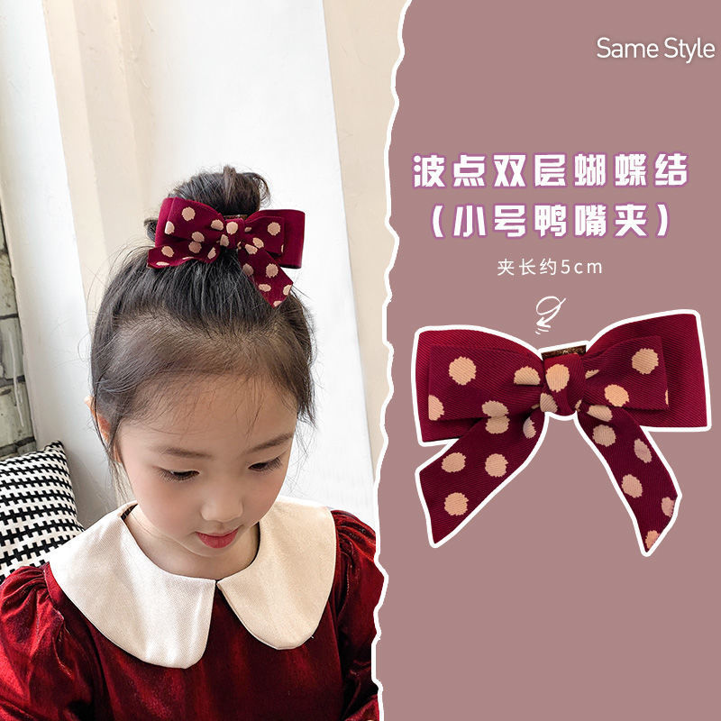 Parent-child Red Bow Princess Cute Hairpin