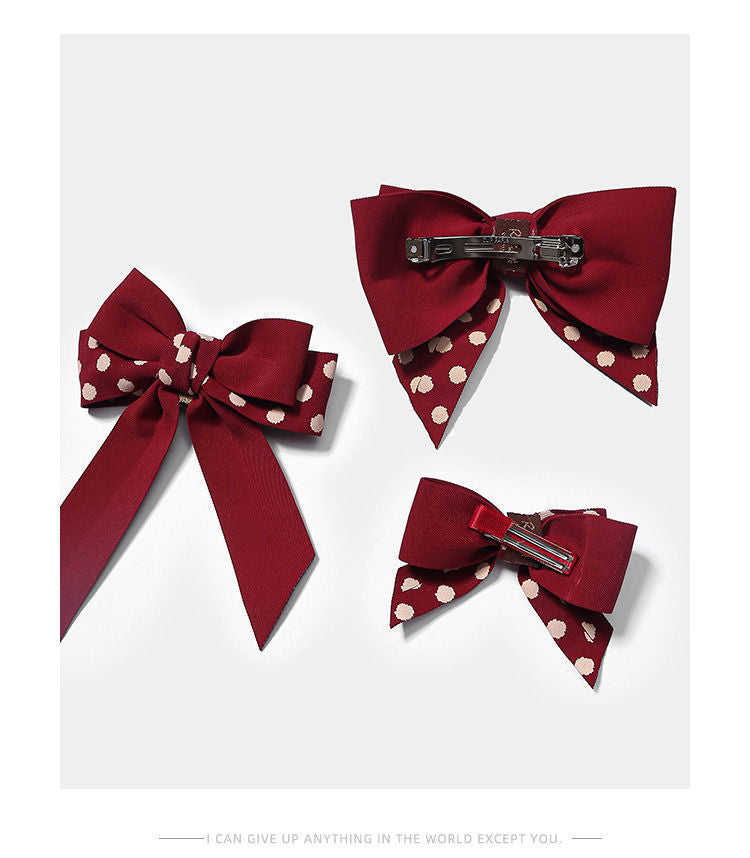 Parent-child Red Bow Princess Cute Hairpin